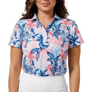 Waggle Women's Birds Of Paradise Golf Polo Size XL‎